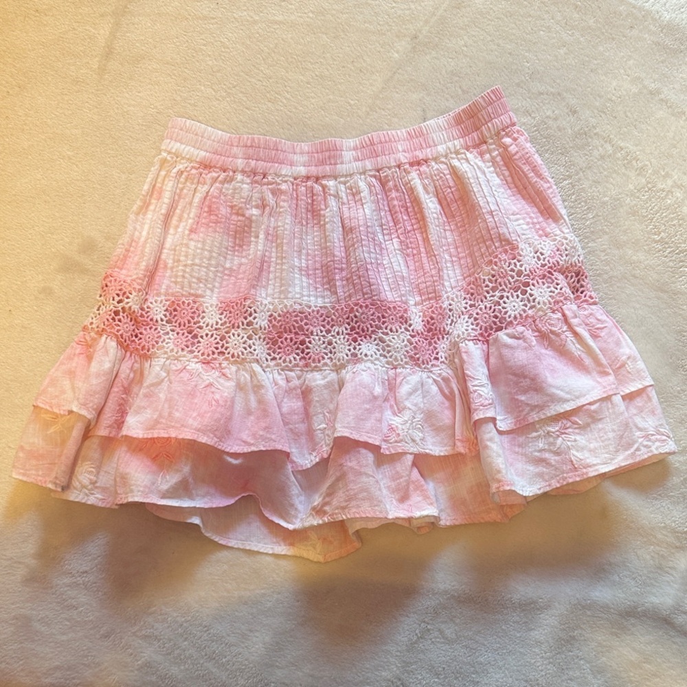 LoveShackFancy Rilo Pink Mini Skirt